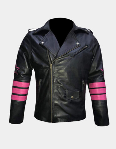 Bret Hitman Hart Embroidery Skull Fuax Leather Jacket