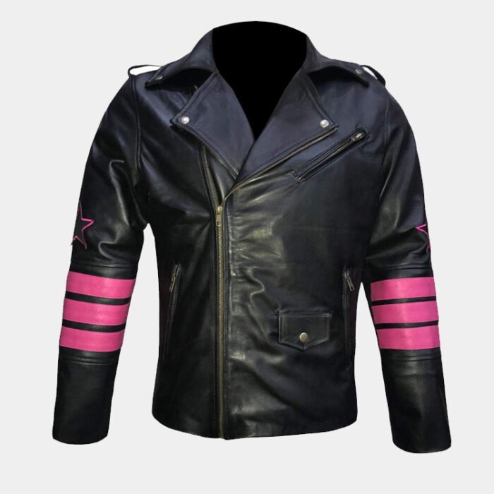 Bret Hitman Hart Embroidery Skull Fuax Leather Jacket