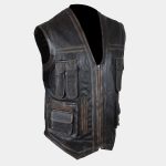 Distressed Genuine Leather Jurassic World Chris Pratt Owen Grady Vest