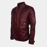 Galaxy Maroon Waxed Star the Lord Mens Leather Guardians Jacket Costume