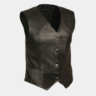 Leather Women's Classic Four Snap Vest