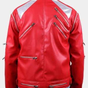 Michael Jackson Costume Beat It Metal Zipper Leather Jacket