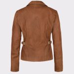 Jennifer Lopez Gigli Ladies Amazing Leather Brown Jacket back