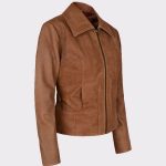 Jennifer Lopez Gigli Ladies Amazing Leather Brown Jacket1