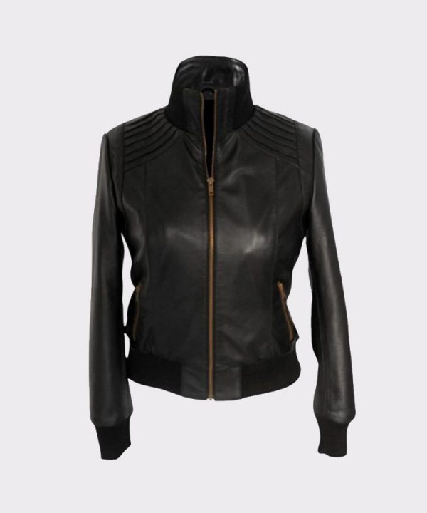 Ladies The Flash Kelly Frye Faux leather Black Jacket