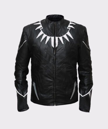 Men Stylish Black Panther High Quality Leather Jacket
