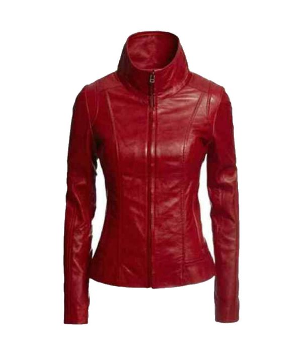 Womens Genuine Lambskin Leather Slim Fit Ladies Biker Jacket 9154