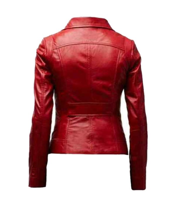 Womens Genuine Lambskin Leather Slim Fit Ladies Biker Jacket 6362