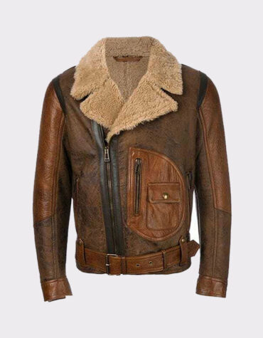 Mens Aviator Raf B3 Leather Bomber Flying Jacket