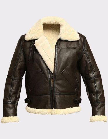 Brown shearling jacket mens for winters