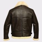 Men B3 Bomber Aviator Shearling Sheepskin Leather Winter Coat Jacket 3