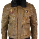 Aviator Mens bomber jacket with fur