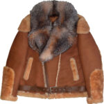 Brown shearling jacket mens for winters