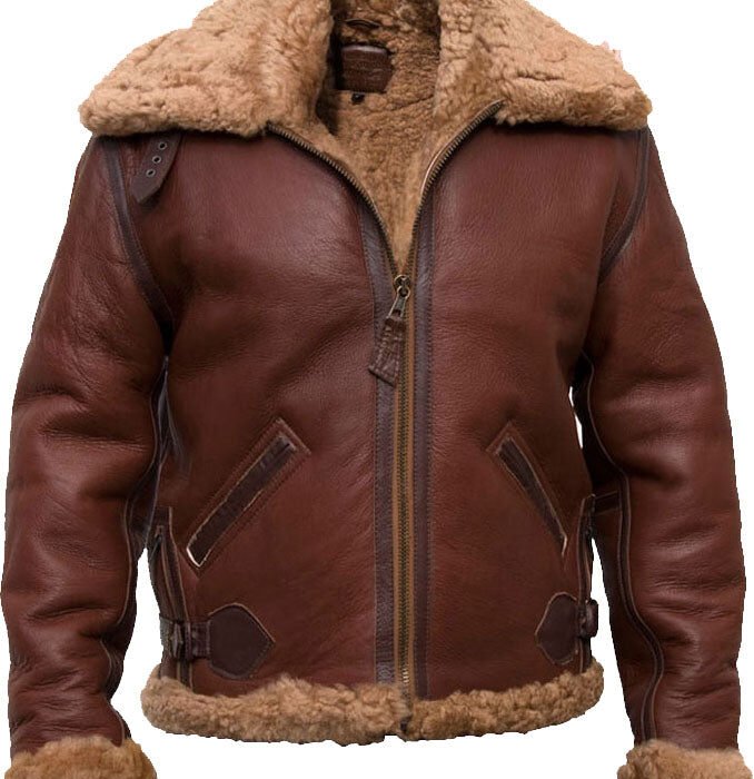 High-quality Pilot Bomber Leather Jacket With Fur