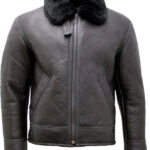 Modern Men's Aviator Bomber Leather Jacket with Fur Accents