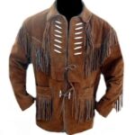 Men's Brown Suede Western Jacket - Stylish Fringe Cowboy Leather Outerwear