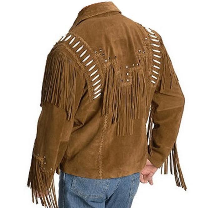 Shop Men's Western Suede Jacket - Brown Fringe Cowboy Jacket | Free ...