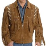 Men's Western Suede Jacket - Brown Fringe Cowboy Jacket