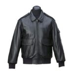 Sleek Men’s Aviator A-2 Black Tornado Bomber Jacket