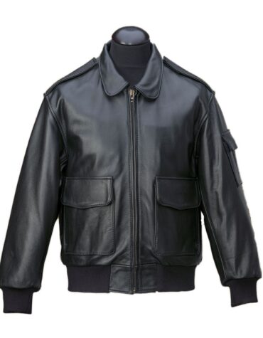 Men’s Aviator A-2 Black Tornado Bomber Jacket