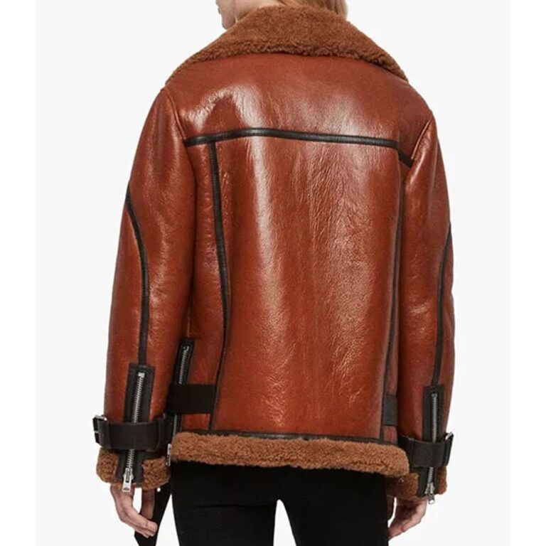 Blanche Rusty Brown Oversized Shearling Jacket