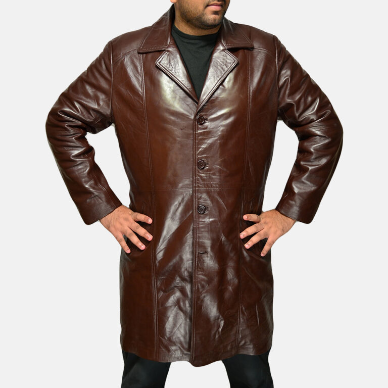 Rum Gum Brown Leather Coat