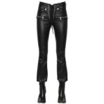 Luxurious Genuine Soft Black Leather Jeans for Women