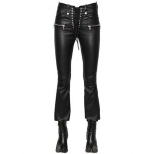 Genuine Soft Black Leather Jeans Pants for Womens