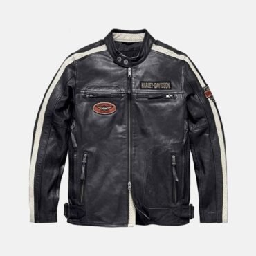 Harley Davidson Command Mens Motorcycle Mid-Weight Leather Jacket