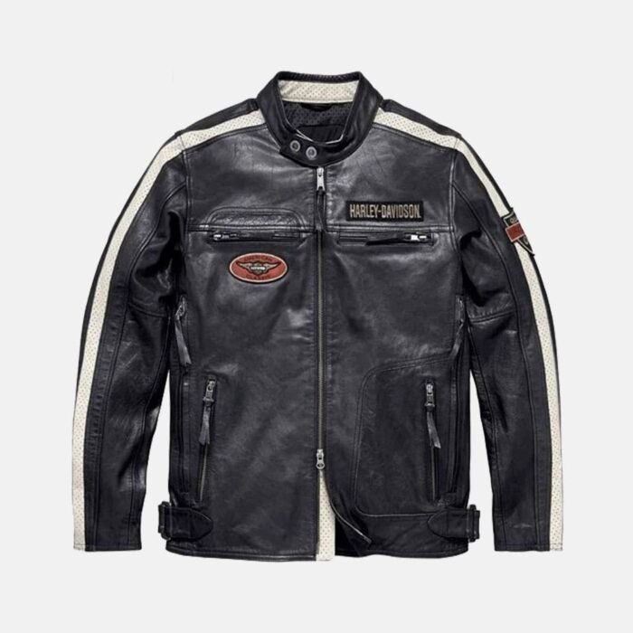 Harley Davidson Command Mens Motorcycle Mid-Weight Leather Jacket