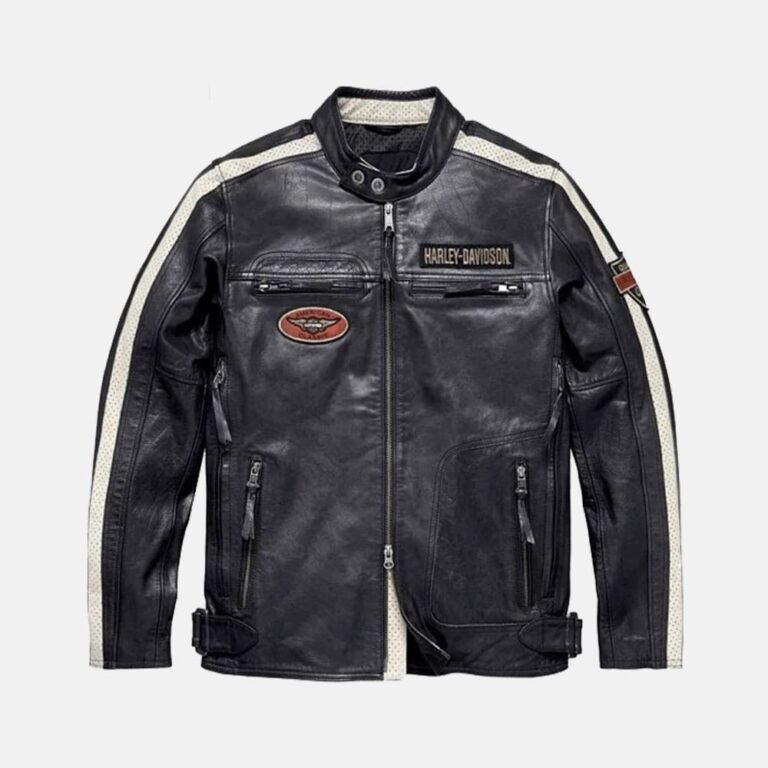 Harley Davidson Command Mens Motorcycle Mid-Weight Leather Jacket