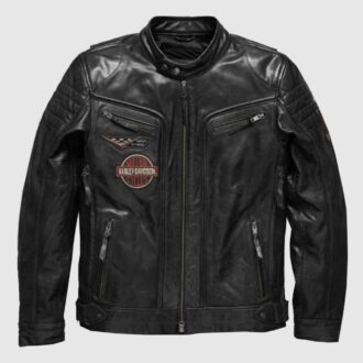 Harley Davidson Embroidery Eagle Leather Jacket