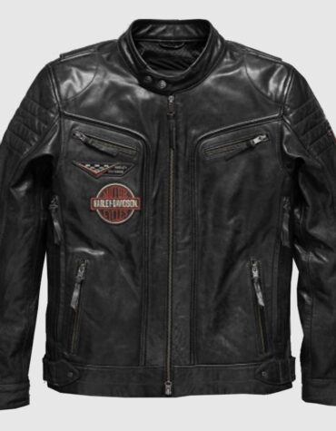 Harley Davidson Embroidery Eagle Leather Jacket