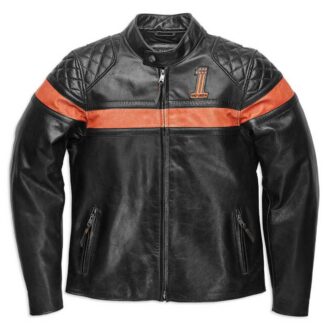 Harley-Davidson Men’s Victory Sweep Vintage Leather Jacket Black