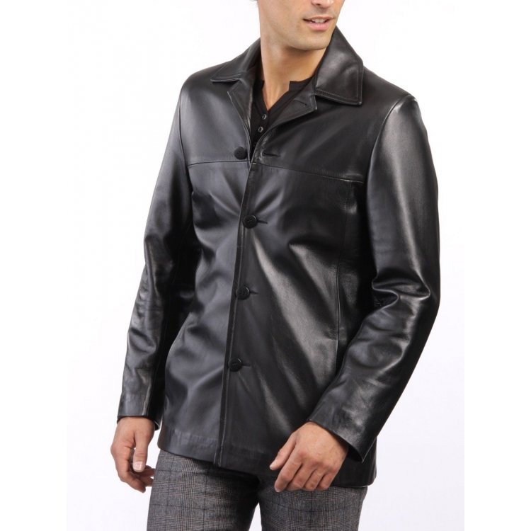 Premium Quality Soft Lambskin Blue Leather Jacket for Mens 