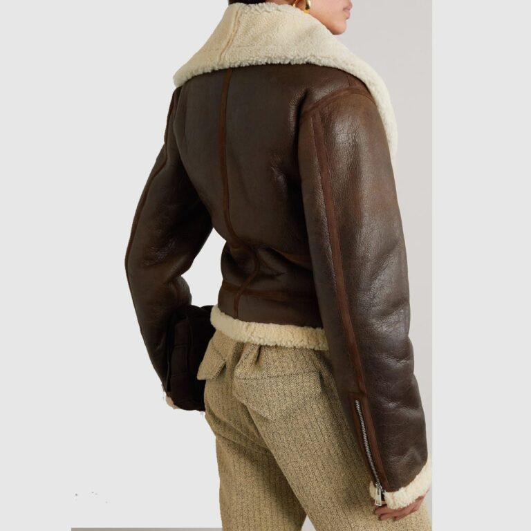 JW Anderson Cropped Shearling Leather Jacket