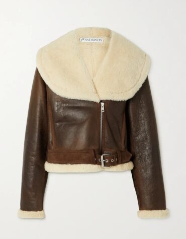 JW Anderson Cropped Shearling Leather Jacket