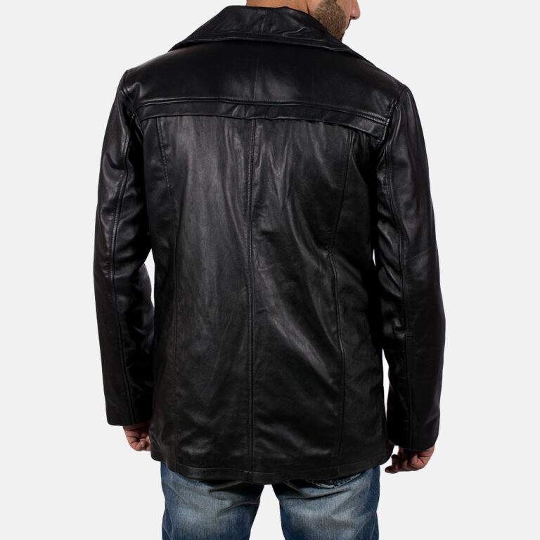 Brawnton Black Leather Coat