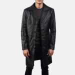 Don Long Black Leather Coat - Timeless Men's Outerwear