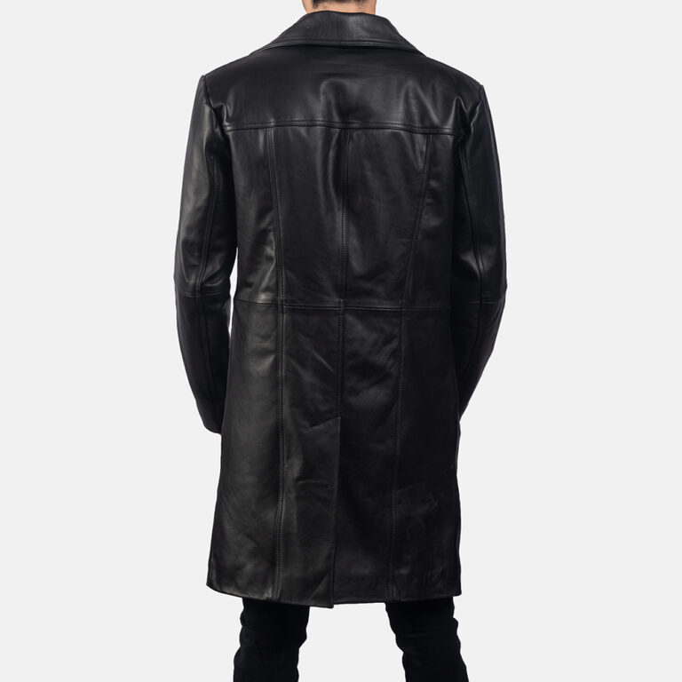 Don Long Black Leather Coat