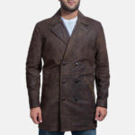 Half Life Brown Leather Coat - Distinctive Men's Outerwear