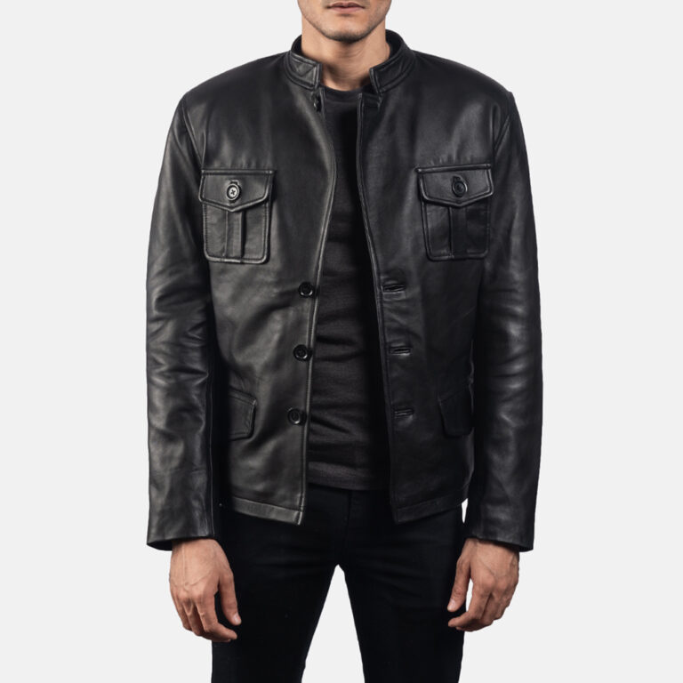 Ray Cutler Black Leather Blazer