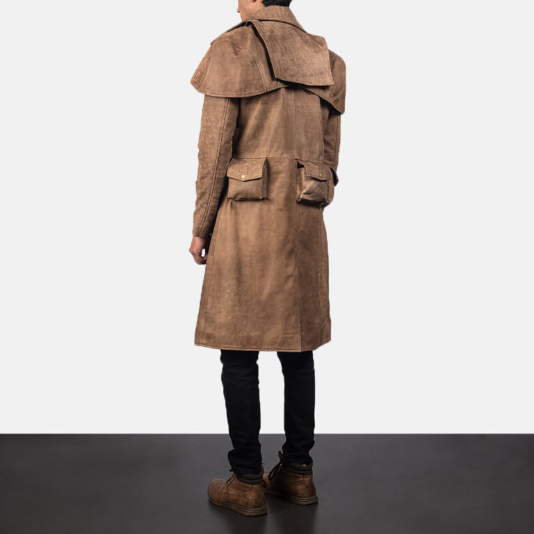 Army Brown Leather Duster