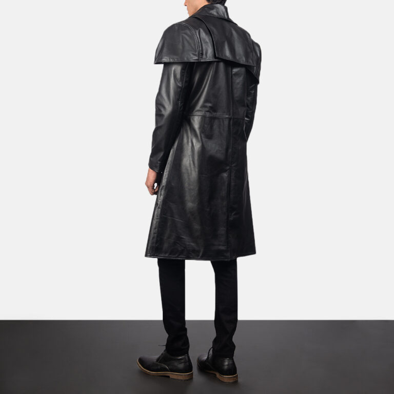 Classic Black Leather Duster