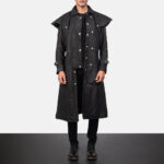 Maverick Black Leather Duster - Iconic Men's Long Coat