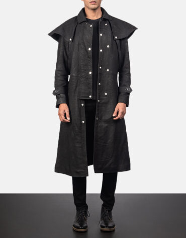 Maverick Black Leather Duster