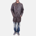 Classmith Brown Leather Coat - Elegant Men's Outerwear