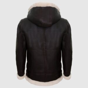 Women B3 Sheepskin With Detachable Hood Leather Jacket