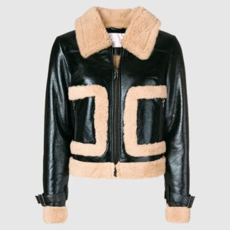 Women Black Bomber Leather Jacket