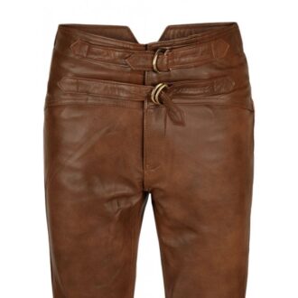 Custom Made Genuine Brown Leather Pants For Men